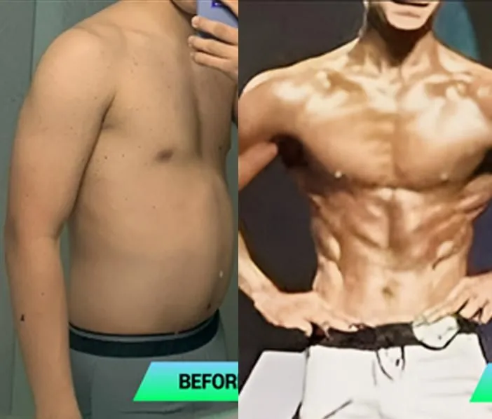 회원 상체 전후 비교
